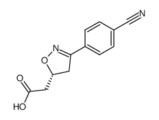 (R)-2-[3-(4-cyanophenyl)-4,5-dihydroisoxazol-5-yl]acetic acid结构式