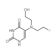 5-(2-fluoroethyl-(2-hydroxyethyl)amino)-1H-pyrimidine-2,4-dione结构式