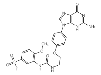 3-[2-[4-(2-amino-6-oxo-3H-purin-9-yl)phenoxy]ethylcarbamoylamino]-4-methoxy-benzenesulfonyl fluoride Structure