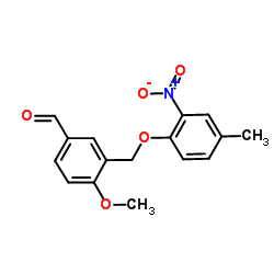 4-METHOXY-3-(4-METHYL-2-NITRO-PHENOXYMETHYL)-BENZALDEHYDE结构式