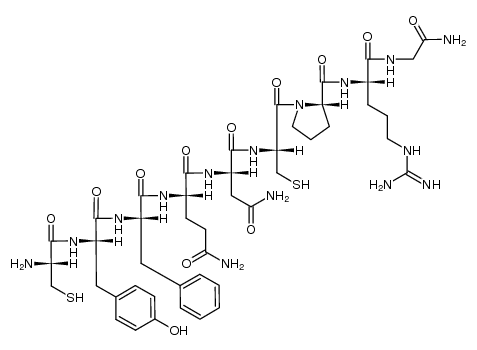 Cys-Tyr-Phe-Gln-Asn-Cys-Pro-Arg-Gly-NH2结构式