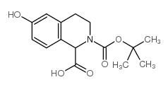 2-(叔丁氧羰基)-6-羟基-1,2,3,4-四氢异喹啉-1-羧酸结构式