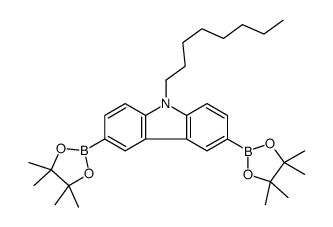 9-正辛基-3,6-双(4,4,5,5-四甲基-1,3,2-二氧杂环戊硼烷-2-基)-9H-咔唑结构式