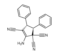 (+/-)-(4R,5R)-2-amino-1,3,3-tricyano-4,5-diphenylcyclopentene结构式