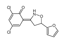 2,4-dichloro-6-[5-(furan-2-yl)-1,2-oxazolidin-3-ylidene]cyclohexa-2,4-dien-1-one Structure
