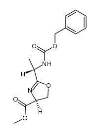 (S)-2-((S)-1-benzyloxycarbonylamino-ethyl)-4,5-dihydro-oxazole-4-carboxylic acid methyl ester结构式