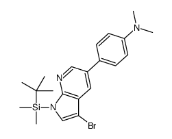 4-[3-bromo-1-[tert-butyl(dimethyl)silyl]pyrrolo[2,3-b]pyridin-5-y l]-N,N-dimethyl-aniline结构式