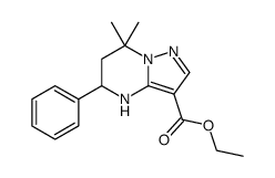 ethyl 7,7-dimethyl-5-phenyl-4,5,6,7-tetrahydropyrazolo[1,5-a]pyrimidine-3-carboxylate结构式