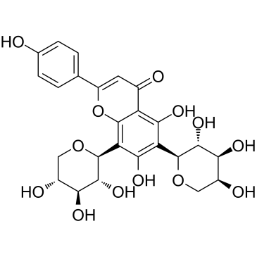 芹菜素-6-C-α-L-阿拉伯糖-8-C-β-D-木糖苷结构式