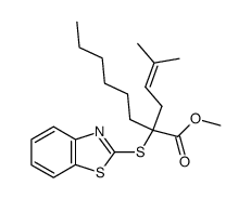 methyl 2-(benzo[d]thiazol-2-ylthio)-2-(3-methylbut-2-en-1-yl)octanoate结构式