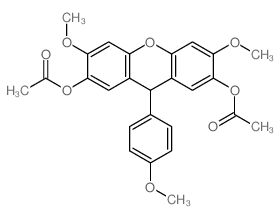 9H-Xanthene-2,7-diol,3,6-dimethoxy-9-(4-methoxyphenyl)-, 2,7-diacetate结构式