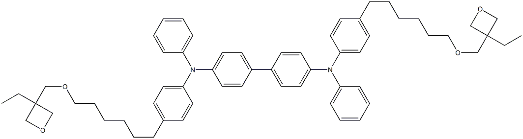 N4,N4'-双(4-(6-((3-乙基氧杂环丁-3-基)甲氧基)己基)苯基)-N4,N4'-二苯基联苯-4,4'-二胺结构式