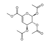 methyl 1,2,3-tri-O-acetyl-4-deoxy-α-L-threo-hex-4-enopyranuronate Structure