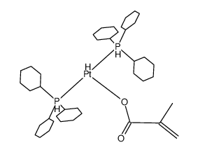 (tricyclohexylphosphine)2PtH(OCOC(CH3)=CH2)结构式