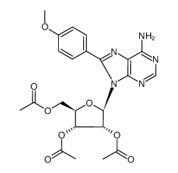 2',3',5'-tri-O-acetyl-8-(4-methoxyphenyl)adenosine Structure