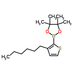 3-己基-2-(4,4,5,5-四甲基-1,3,2-二氧杂戊硼烷-2-基)噻吩结构式