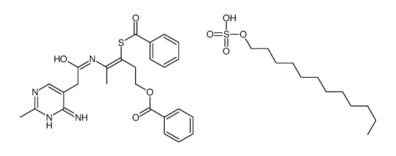 S-[2-[[(4-amino-2-methyl-5-pyrimidinyl)methyl]formamido]-1-[2-(benzoyloxy)ethyl]prop-1-enyl] thiobenzoate, mono(dodecyl sulphate) Structure