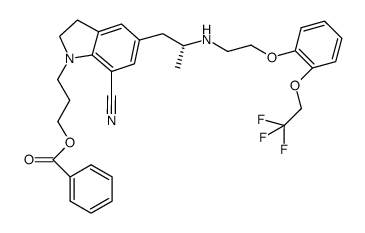 1-[3-(Benzoyloxy)propyl]-2,3-dihydro-5-[(2R)-2-[[2-[2-(2,2,2-trifluoroethoxy)phenoxy]ethyl]amino]propyl]-1H-indole-7-carbonitrile structure