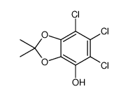 5,6,7-trichloro-2,2-dimethyl-1,3-benzodioxol-4-ol结构式