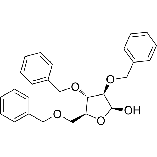 2,3,5-三-O-苄基-β-L-阿拉伯呋喃糖结构式