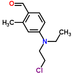 N-乙基-N-氯乙基-4-氨基-2-甲基苯甲醛结构式