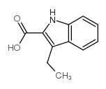 3-乙基-1H-吲哚-2-羧酸结构式