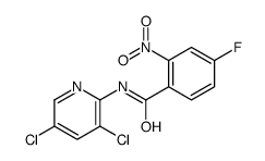 N-(3,5-dichloropyridin-2-yl)-4-fluoro-2-nitrobenzamide结构式