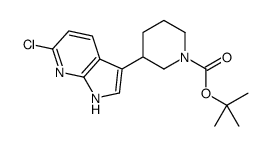 3-(6-氯-1H-吡咯并[2,3-B]吡啶-3-基)-1-哌啶羧酸-1,1-二甲基乙酯结构式