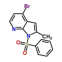 4-Bromo-2-methyl-1-phenylsulfonyl-7-azaindole Structure