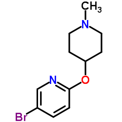 5-溴-2-((1-甲基哌啶-4-基)氧代)吡啶结构式