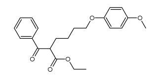 α-[4-(4-Methoxy-phenoxy)-butyl]-α-benzoyl-essigsaeure-aethylester Structure