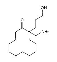 2-Aminomethyl-2-(3'-hydroxypropyl)cyclododecanon结构式