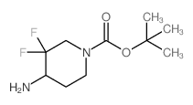 4-氨基-3,3-二氟哌啶-1-羧酸叔丁酯结构式