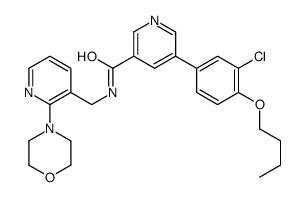 5-(4-丁氧基-3-氯苯基)-N-[[2-(4-吗啉)-3-吡啶]甲基]-3-吡啶羧酰胺结构式