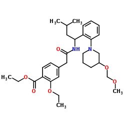 3’-Hydroxy-3’-O-methoxymethyl Repaglinide Ethyl Ester(Mixture of Diastereomers) Structure