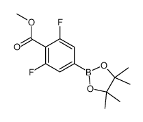 2, 6-二氟-4-(4, 4, 5, 5-四甲基-1, 3, 2-二氧硼杂环戊烷-2-基)苯甲酸甲酯结构式