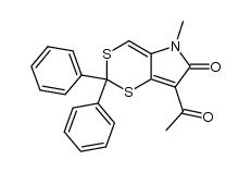 7-Acetyl-5-methyl-2,2-diphenyl-1,3-dithiino[5,4-b]pyrrol-6(5H)-on结构式