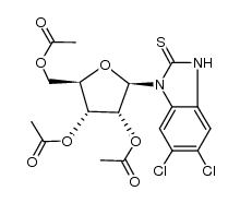 5,6-dichloro-1-(2,3,5-tri-O-acetyl-β-D-ribofuranosyl)benzimidazole-2-thione Structure