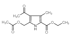 4-乙酰基-5-[(乙酰基氧基)甲基]-3-甲基-1H-吡咯-2-羧酸乙酯结构式