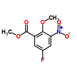 Methyl 5-fluoro-2-methoxy-3-nitrobenzoate结构式