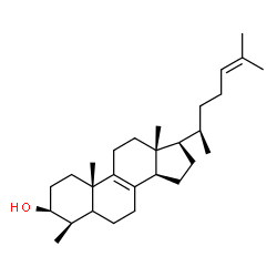 4β-Methylcholesta-8,24-dien-3β-ol结构式