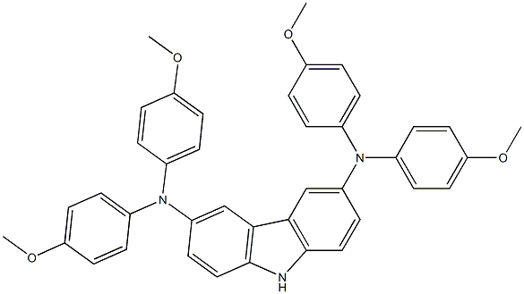 N,N,N',N'-四(4-甲氧基苯基)-9H-咔唑-3,6-二胺结构式