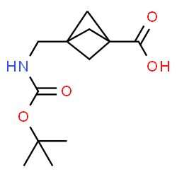3-(((tert-Butoxycarbonyl)amino)methyl)bicyclo[1.1.1]pentane-1-carboxylic acid Structure