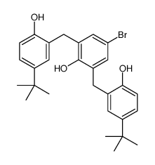 4-bromo-2,6-bis[(5-tert-butyl-2-hydroxyphenyl)methyl]phenol结构式