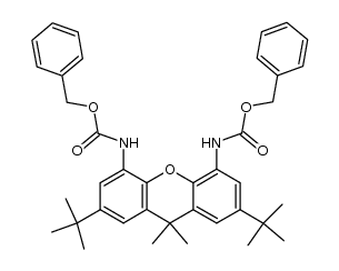 2,7-di-tert-butyl-9,9-dimethyl-4,5-xanthenediylbiscarbamic acid dibenzyl ester结构式