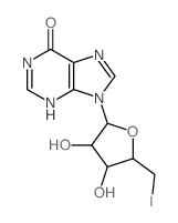 9-[3,4-dihydroxy-5-(iodomethyl)oxolan-2-yl]-3H-purin-6-one结构式