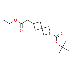 6-(2-乙氧基-2-氧代乙基)-2-氮杂螺[3.3]庚烷-2-羧酸叔丁酯结构式