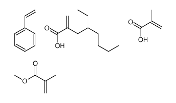 2-甲基-2-丙烯酸与乙烯基苯、2-丙烯酸-2-乙基己酯和2-甲基-2-丙烯酸甲酯的聚合物结构式