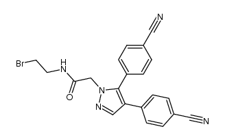 2-[4,5-Bis(4-cyanophenyl)-1H-pyrazol-1-yl]-N-(2-bromoethyl)-acetamide结构式