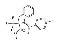 methyl 2-benzyl-3,3,3-trifluoro-2-((R)-4-methylphenylsulfinamido)propanoate结构式